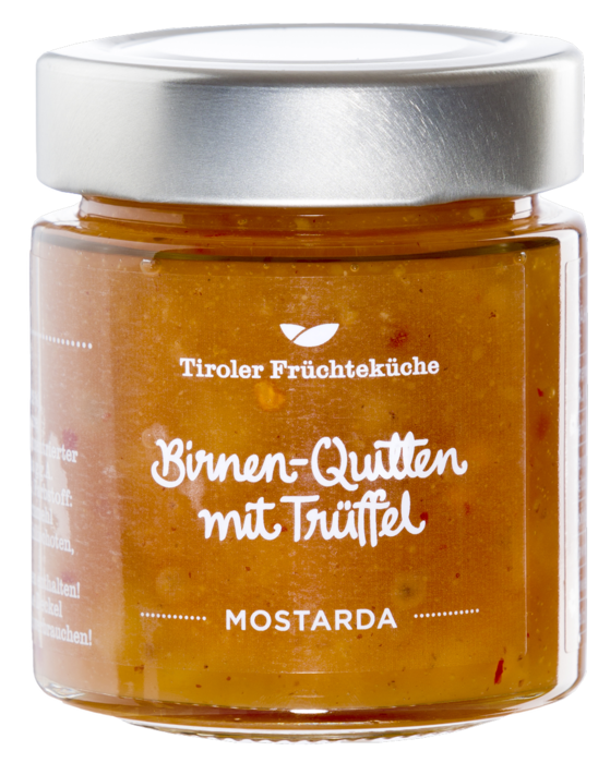 Birnen-Quitten Mostarda mit Trüffeln